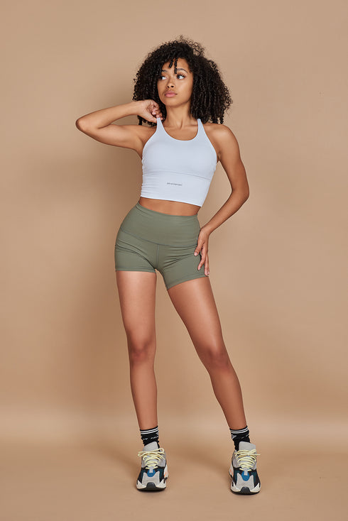 Crisscross Cami Sports Bra in White