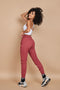 Siena High Waisted Joggers in Deep Crimson