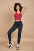 Siena High Waisted Joggers in Black
