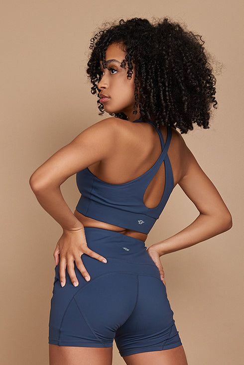 LuxFit Oxford Blue Sports Bra