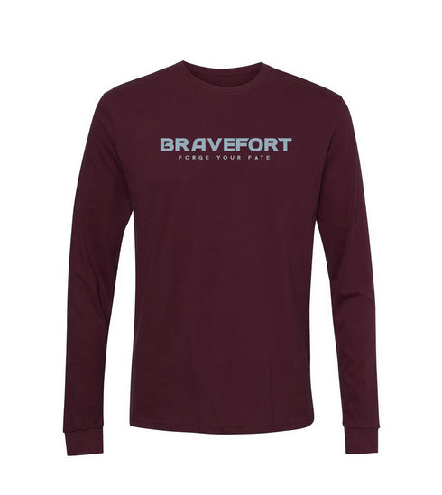 Suede Core Long Sleeve Crew - Maroon