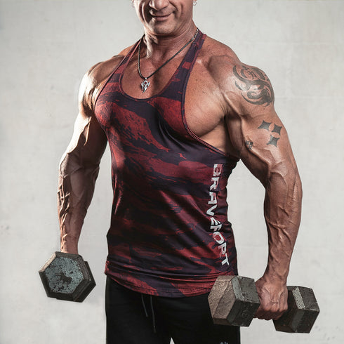 0828. Camo Stringer / Red/White