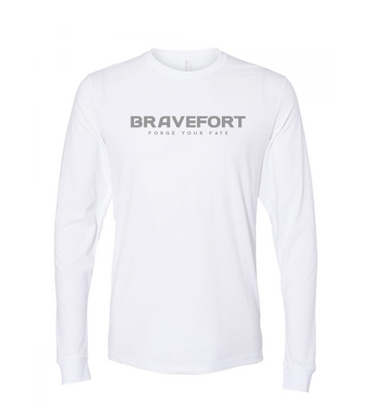 Suede Core Long Sleeve Crew - White