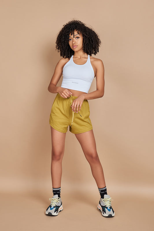 Harmony High Waisted Relaxed Fit Shorts in Tumercic