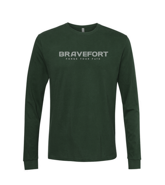 Suede Core Long Sleeve Crew - Forest Green
